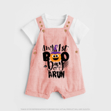 My First Boo Pumpkin Print Baby Dungaree - PEACH - 0 - 5 Months Old (Chest 18")