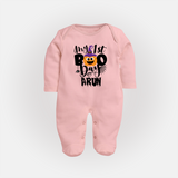 My First Boo Pumpkin Print Baby Full Body Suit - BABY PINK - New Born (Chest 7.5")