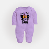 My First Boo Pumpkin Print Baby Full Body Suit - LILAC - New Born (Chest 7.5")