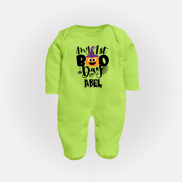 My First Mommy's Little Boo Sleep Suit | Custom Baby Sleep Suit for Festival - LIME GREEN - New Born (Chest 7.5")