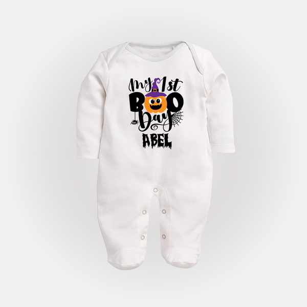 My First Mommy's Little Boo Sleep Suit | Custom Baby Sleep Suit for Festival - WHITE - New Born (Chest 7.5")
