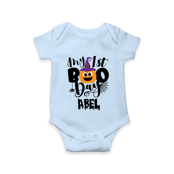 My First Mommy's Little Boo Romper | Custom Baby Romper for Festival - BABY BLUE - New Born (Chest 14")