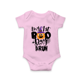 My First Boo Pumpkin Print Baby Romper  - BABY PINK - New Born (Chest 14")