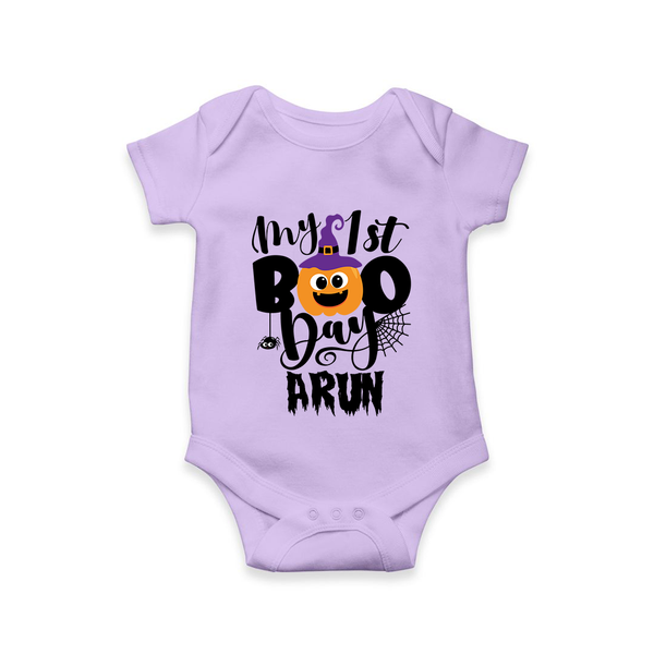 My First Boo Pumpkin Print Baby Romper  - LILAC - New Born (Chest 14")