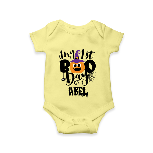 My First Mommy's Little Boo Romper | Custom Baby Romper for Festival - PASTEL YELLOW - New Born (Chest 14")