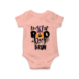 My First Boo Pumpkin Print Baby Romper  - PEACH - New Born (Chest 14")