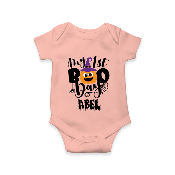 My First Mommy's Little Boo Romper | Custom Baby Romper for Festival - PEACH - New Born (Chest 14")