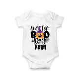 My First Boo Pumpkin Print Baby Romper  - WHITE - New Born (Chest 14")