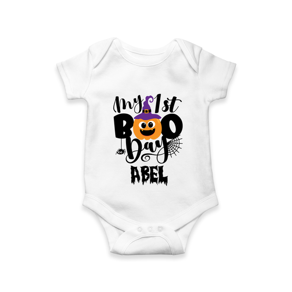 My First Mommy's Little Boo Romper | Custom Baby Romper for Festival - WHITE - New Born (Chest 14")