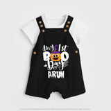 My First Boo Pumpkin Print Baby Dungaree - BLACK - 0 - 5 Months Old (Chest 18")