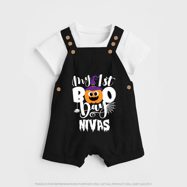 My First Mommy's Little Boo Dungaree Set | Custom Baby Dungaree Set for Festival - BLACK - 0 - 5 Months Old (Chest 18")