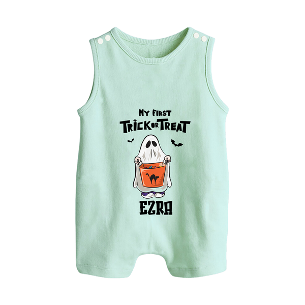 My First Daddy's Little Boo Romper Suit | Personalized Baby Romper Suit for Halloween - MINT GREEN - 0 - 5 Months Old (Chest 18")