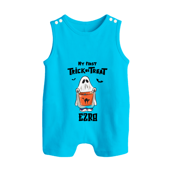 My First Daddy's Little Boo Romper Suit | Personalized Baby Romper Suit for Halloween - SKY BLUE - 0 - 5 Months Old (Chest 18")