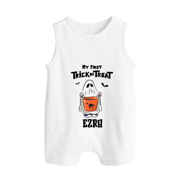My First Daddy's Little Boo Romper Suit | Personalized Baby Romper Suit for Halloween - WHITE - 0 - 5 Months Old (Chest 18")