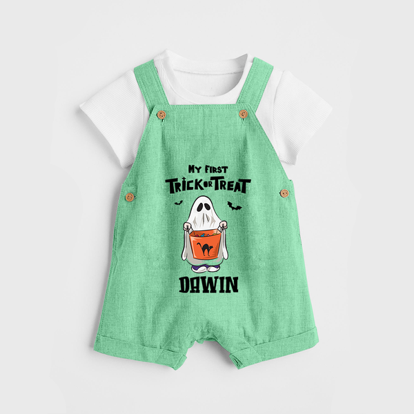 My First Halloween Theme Print Baby Dungaree - GREEN - 0 - 5 Months Old (Chest 18")