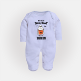 My First Halloween Theme Print Baby Full Body Suit - BABY BLUE - New Born (Chest 7.5")