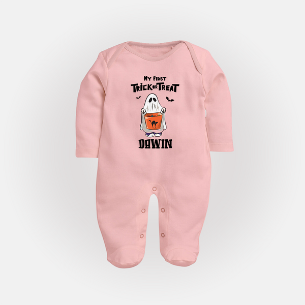 My First Halloween Theme Print Baby Full Body Suit - BABY PINK - New Born (Chest 7.5")