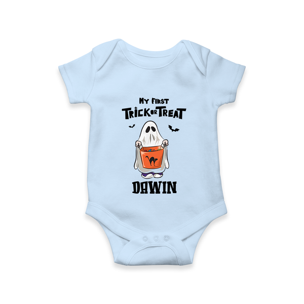 My First Halloween Theme Print Baby Romper  - BABY BLUE - New Born (Chest 14")