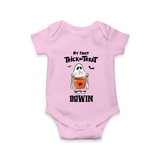 My First Halloween Theme Print Baby Romper  - BABY PINK - New Born (Chest 14")