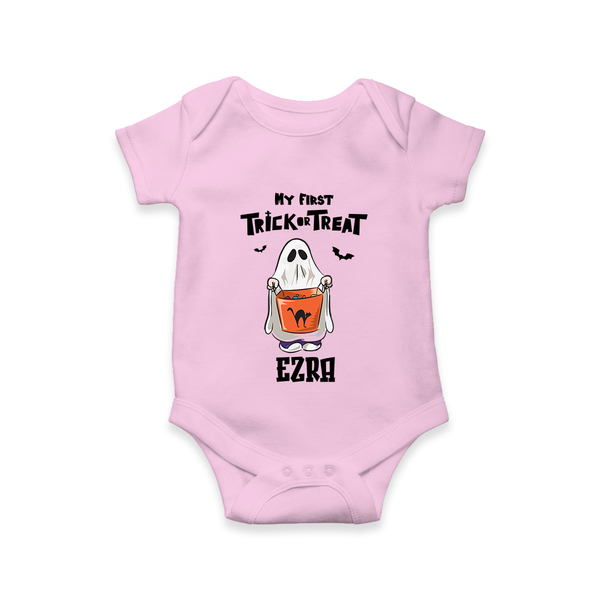 My First Daddy's Little Boo Romper | Personalized Baby Romper for Halloween - BABY PINK - New Born (Chest 14")