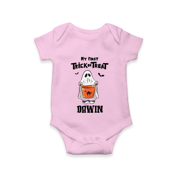 My First Halloween Theme Print Baby Romper  - BABY PINK - New Born (Chest 14")