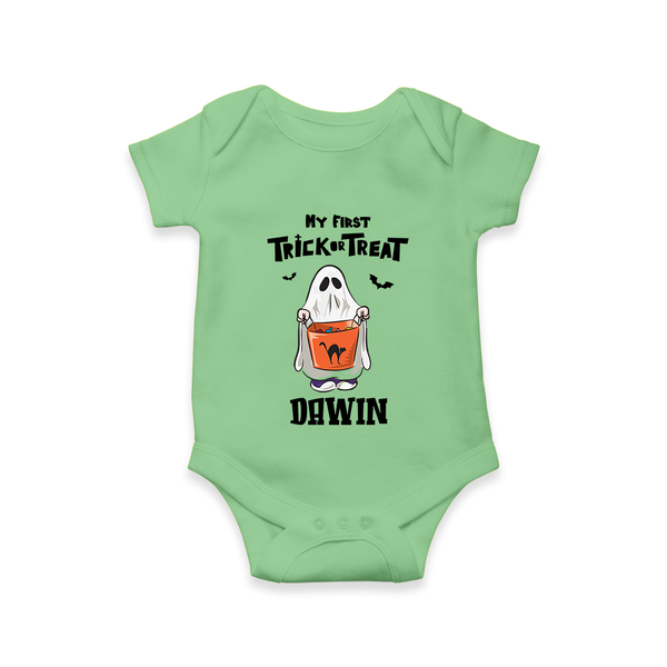 My First Halloween Theme Print Baby Romper  - GREEN - New Born (Chest 14")