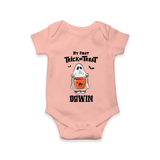 My First Halloween Theme Print Baby Romper  - PEACH - New Born (Chest 14")