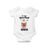 My First Halloween Theme Print Baby Romper  - WHITE - New Born (Chest 14")