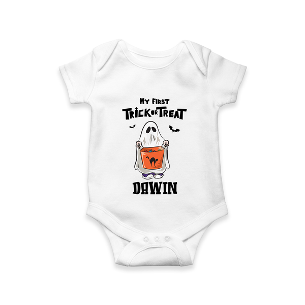 My First Halloween Theme Print Baby Romper  - WHITE - New Born (Chest 14")