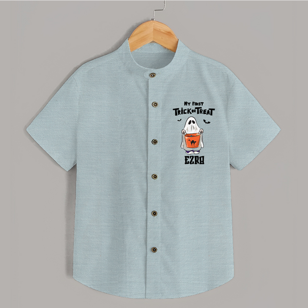 My First Daddy's Little Boo Shirt | Personalized Baby Shirt for Halloween - ARCTIC BLUE - 0 - 6 Months Old (Chest 23")
