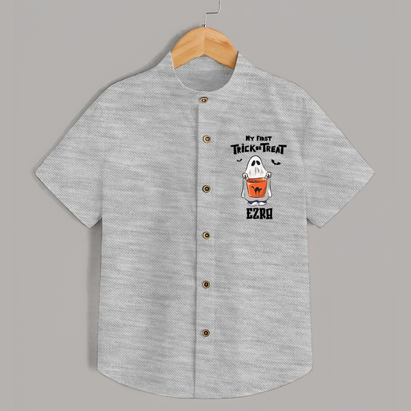 My First Daddy's Little Boo Shirt | Personalized Baby Shirt for Halloween - GREY - 0 - 6 Months Old (Chest 23")