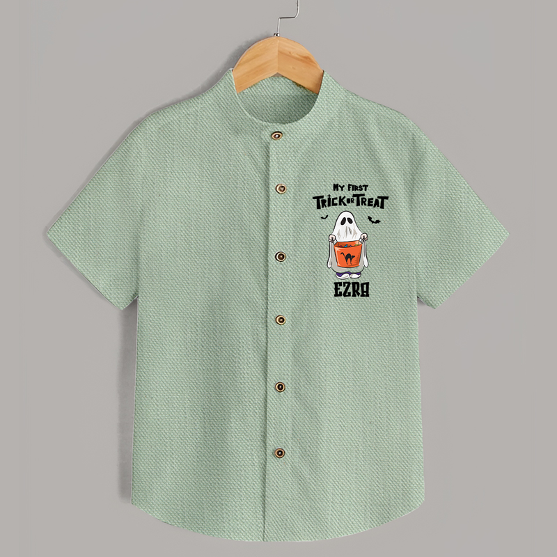 My First Daddy's Little Boo Shirt | Personalized Baby Shirt for Halloween - MINT GREEN - 0 - 6 Months Old (Chest 23")