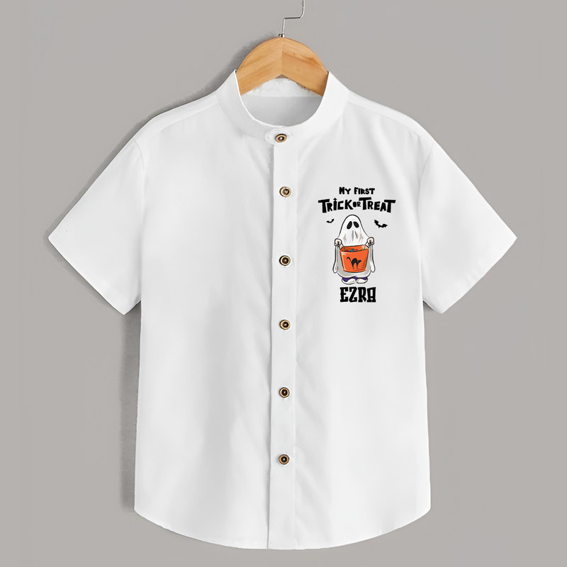 My First Daddy's Little Boo Shirt | Personalized Baby Shirt for Halloween - WHITE - 0 - 6 Months Old (Chest 23")