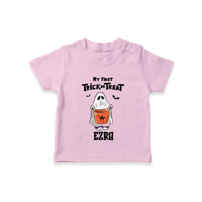 My First Daddy's Little Boo Tshirt | Personalized Baby Tshirt for Halloween - BABY PINK - 0-5 Months Old (Chest 17")