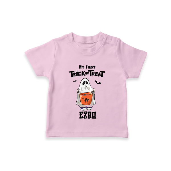 My First Daddy's Little Boo Tshirt | Personalized Baby Tshirt for Halloween - BABY PINK - 0-5 Months Old (Chest 17")