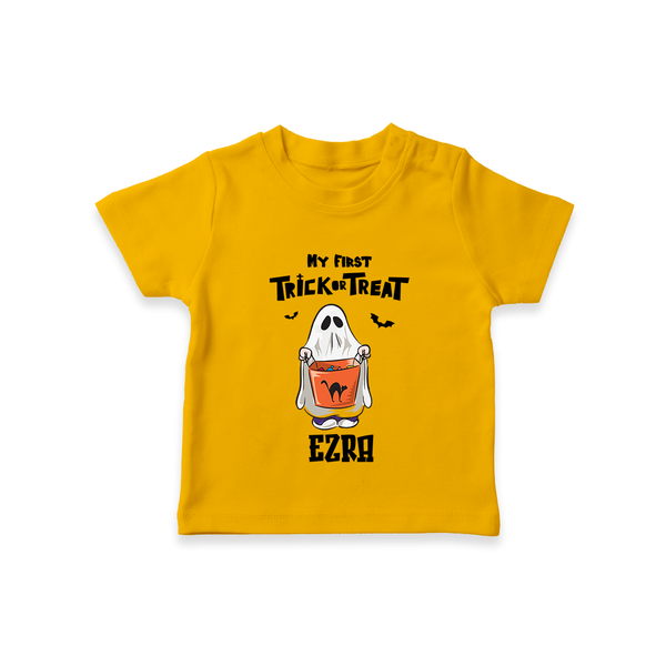 My First Daddy's Little Boo Tshirt | Personalized Baby Tshirt for Halloween - CHROME YELLOW - 0-5 Months Old (Chest 17")