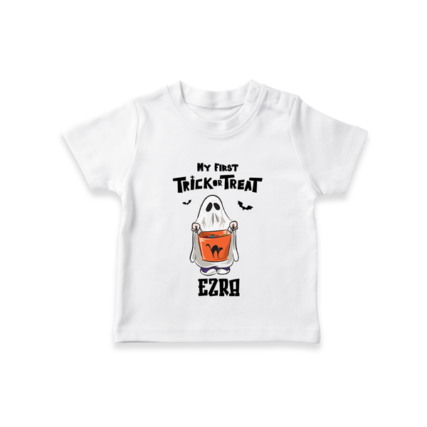 My First Daddy's Little Boo Tshirt | Personalized Baby Tshirt for Halloween - WHITE - 0-5 Months Old (Chest 17")