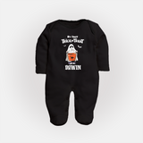 My First Halloween Theme Print Baby Full Body Suit - BLACK - New Born (Chest 7.5")