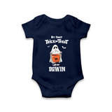 My First Halloween Theme Print Baby Romper  - NAVY BLUE - New Born (Chest 14")
