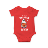 My First Halloween Theme Print Baby Romper  - RED - New Born (Chest 14")