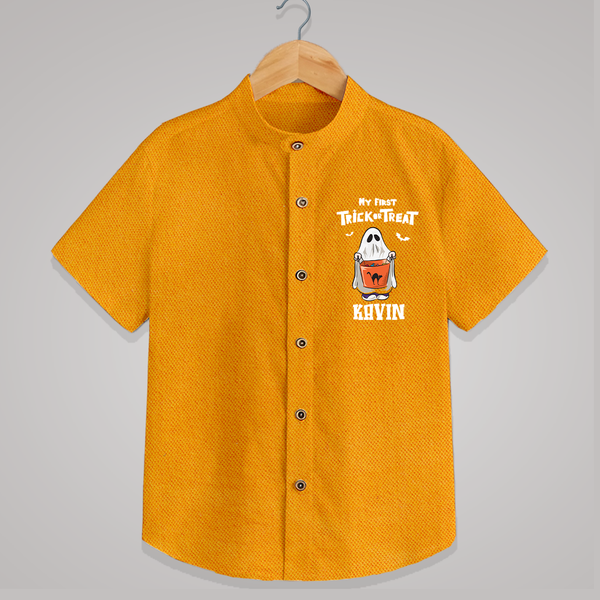 My First Daddy's Little Boo Shirt | Personalized Baby Shirt for Halloween - CHROME YELLOW - 0 - 6 Months Old (Chest 23")