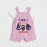 My First Boo Spider Web Print Baby Dungaree - BABY PINK - 0 - 5 Months Old (Chest 18")