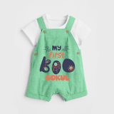 My First Boo Spider Web Print Baby Dungaree - GREEN - 0 - 5 Months Old (Chest 18")