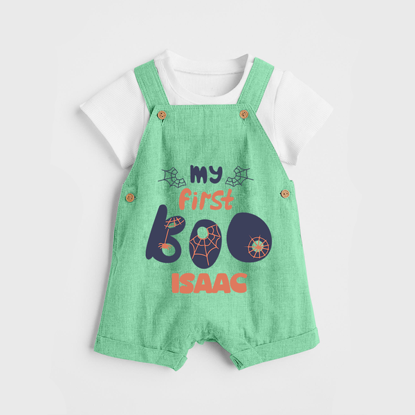 My First Too Cute Spooh Dungaree Set | Custom Baby Dungaree Set for Little Festival Stars - GREEN - 0 - 5 Months Old (Chest 18")