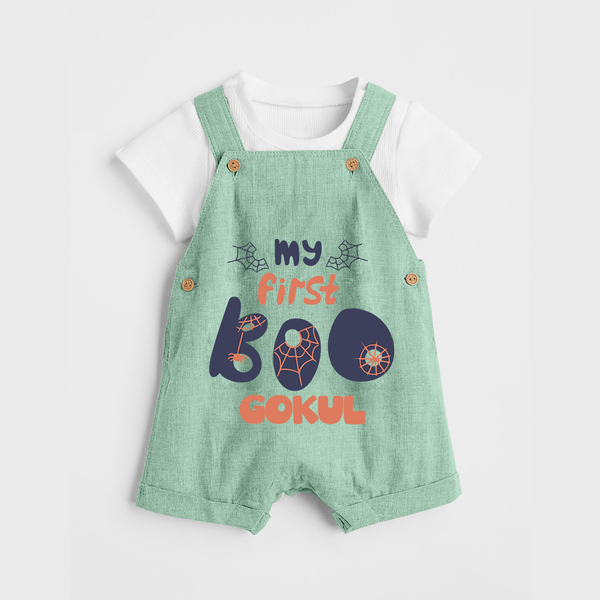 My First Boo Spider Web Print Baby Dungaree - MINT GREEN - 0 - 5 Months Old (Chest 18")