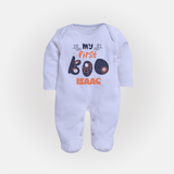 My First Too Cute Spooh Sleep Suit | Custom Baby Sleep Suit for Little Festival Stars - BABY BLUE - New Born (Chest 7.5")