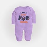 My First Boo Spider Web Print Baby Full Body Suit - LILAC - New Born (Chest 7.5")