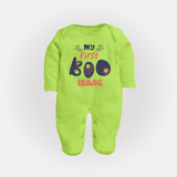 My First Too Cute Spooh Sleep Suit | Custom Baby Sleep Suit for Little Festival Stars - LIME GREEN - New Born (Chest 7.5")