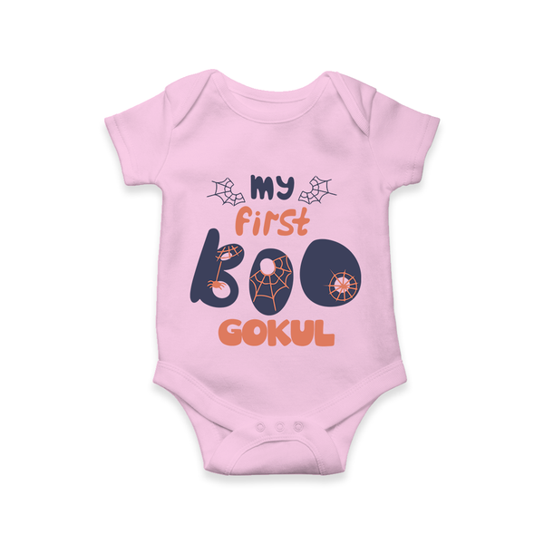 My First Boo Spider Web Print Baby Romper  - BABY PINK - New Born (Chest 14")