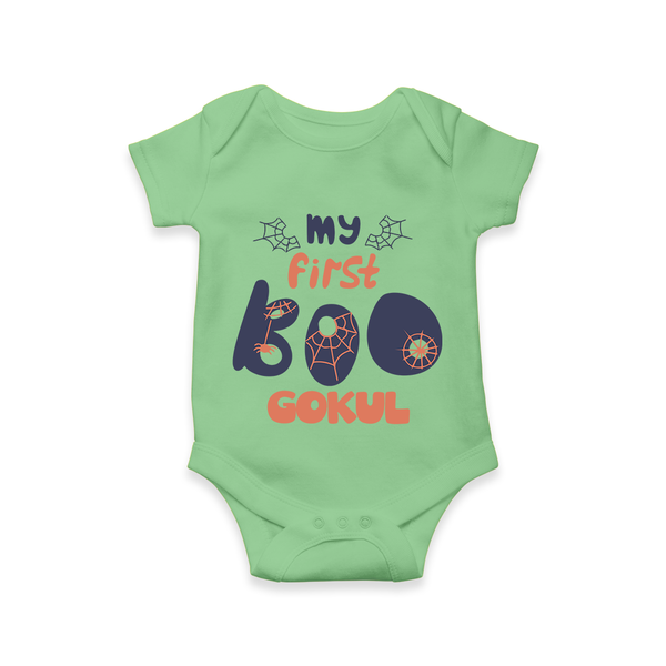 My First Boo Spider Web Print Baby Romper  - GREEN - New Born (Chest 14")